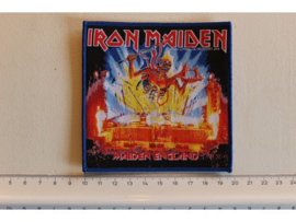 IRON MAIDEN - MAIDEN ENGLAND 1 ( BLUE BORDER ) WOVEN