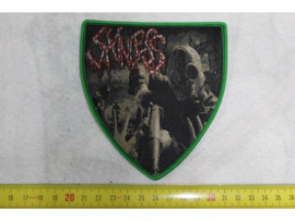 SKINLESS - TRAMPLE THE WEAK, HURDLE THE DEAD ( GREEN BORDER ) WOVEN