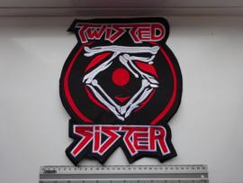 TWISTED SISTER - RED/WHITE NAME LOGO + BONES