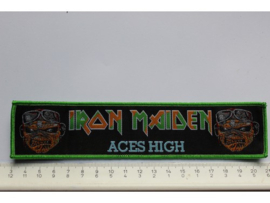 IRON MAIDEN - ACES HIGH ( GREEN BORDER ) WOVEN