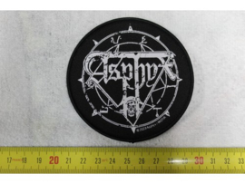 ASPHYX - WHITE LOGO ( BLACK BORDER ) WOVEN