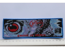 OBITUARY - CAUSE OF DEATH ( BLUE BORDER ) WOVEN STRIPE