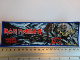 IRON MAIDEN - THE NUMBER OF THE BEAST  ( BLUE BORDER ) WOVEN STRIPE