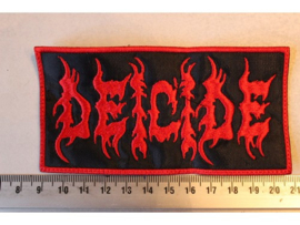 DEICIDE - RED NAME LOGO ( RED BORDER ) NON SHAPED