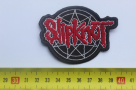 SLIPKNOT - WHITE/RED NAME LOGO + PENTAGRAM