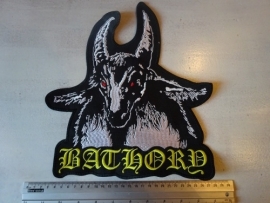 BATHORY - WHITE GOAT + YELLOW LOGO, RED EYES