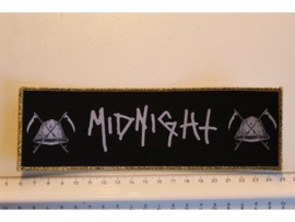 MIDNIGHT - FAREWELL TO HELL ( GOLD BORDER ) WOVEN STRIPE