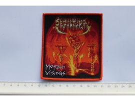 SEPULTURA - MORBID VISIONS ( RED BORDER ) WOVEN