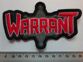 WARRANT - RED/WHITE NAME LOGO ( SHAPED )