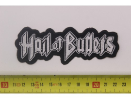 HAIL OF BULLETS - WHITE NAME LOGO ( SHAPED )