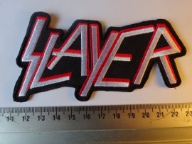 SLAYER - WHITE/RED LOGO ( SHAPED )