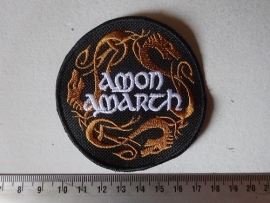 AMON AMARTH - WHITE NAME + DRAGONS