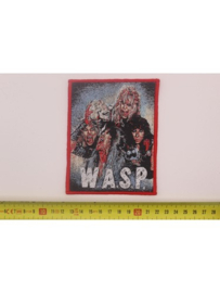 W.A.S.P. - BAND PHOTO ( RED BORDER ) WOVEN