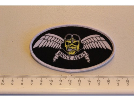 IRON MAIDEN - BRUCE AERIS ( WHITE BORDER ) WOVEN