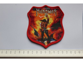 MANOWAR - KINGS OF METAL ( RED BORDER ) WOVEN