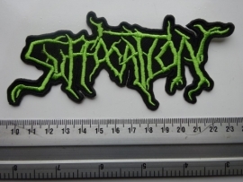 SUFFOCATION - GREEN LOGO ( BLACK BORDER )