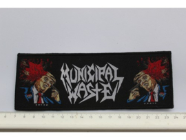MUNICIPAL WASTE - SHOOTING TRUMP ( BLACK BORDER ) WOVEN