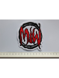 MOTIONLESS IN WHITE - M I W LOGO IN RED ( WHITE BORDER )