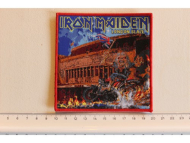IRON MAIDEN - LONDON BLAZE ( RED BORDER ) WOVEN