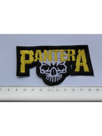 PANTERA - YELLOW NAME LOGO WITH SKULL