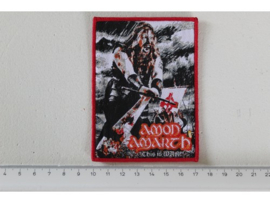 AMON AMARTH - THIS IS WAR ( RED BORDER ) WOVEN
