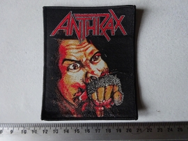 ANTHRAX - FISTFUL OF METAL ( BLACK BORDER ) WOVEN, DIFFERENT.