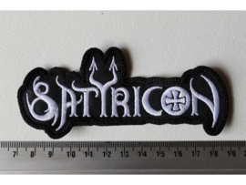 SATYRICON - WHITE NAME LOGO ( DIFFERENT )