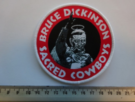 BRUCE DICKINSON - SACRED COWBOYS ( WHITE BORDER ) WOVEN