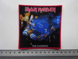 IRON MAIDEN - THE CLANSMAN ( RED BORDER ) WOVEN