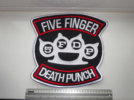 FIVE FINGER DEATH PUNCH - RED/WHITE NAME LOGO + KNUCKLEDUST.