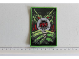 SLAYER - ROOT OF ALL EVIL ( GREEN BORDER ) WOVEN
