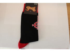 GHOST - RED/WHITE NAME LOGO + PAPA SYMBOL