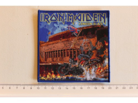 IRON MAIDEN - LONDON BLAZE ( BLUE BORDER ) WOVEN