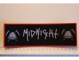 MIDNIGHT - FAREWELL TO HELL ( RED BORDER ) WOVEN STRIPE
