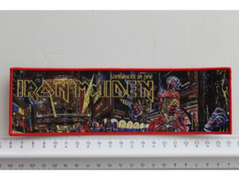 IRON MAIDEN - SOMEWHERE IN TIME ( RED BORDER ) WOVEN STRIPE
