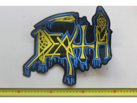 DEATH - BLUE/YELLOW NAME LOGO