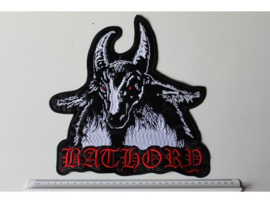 BATHORY - WHITE GOAT, RED NAME LOGO, RED EYES