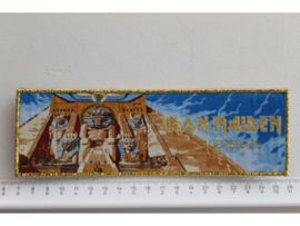 IRON MAIDEN - POWERSLAVE ( GOLD BORDER ) WOVEN STRIPE