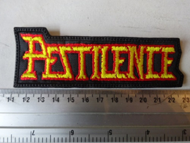 PESTILENCE - RED/YELLOW LOGO ( SHAPED )