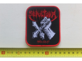 SEPULTURA - ANTICHRIST ( RED BORDER ) WOVEN