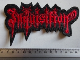 INQUISITION - RED NAME LOGO ( SHAPED )