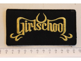 GIRLSCHOOL - YELLOW NAME LOGO