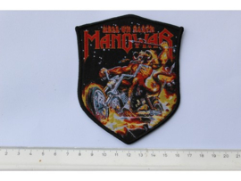 MANOWAR - HELL ON EARTH ( BLACK BORDER ) WOVEN