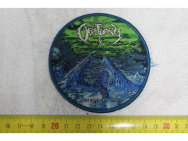OBITUARY - FROZEN IN TIME ( BLUE BORDER ) WOVEN