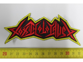 TOXIC HOLOCAUST - RED NAME LOGO ( YELLOW BORDER )