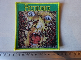 PESTILENCE - CONSUMING IMPULSE ( YELLOW BORDER ) WOVEN