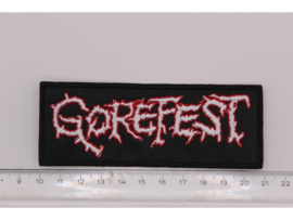 GOREFEST - WHITE/RED NAME LOGO ( NON SHAPED )