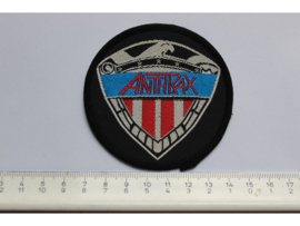 ANTHRAX - I AM THE LAW ( BLACK BORDER ) CIRCLED WOVEN