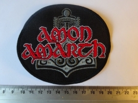 AMON AMARTH - RED LOGO + THOR HAMMER