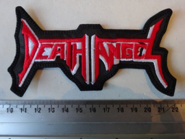 DEATH ANGEL - RED/WHITE NAME LOGO ( SHAPED )
